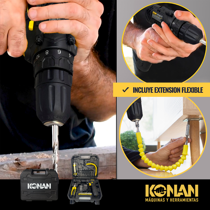Taladro de Impacto Konan a bateria 12v + maletin - Vista 7