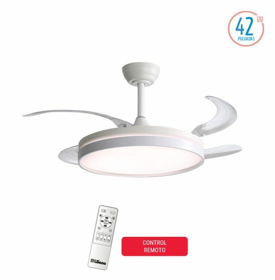 VENTILADOR DE TECHO RETRACTIL LILIANA VTHB603R BLANCO 6VEL. CTROL REMOTO LED - 4609273  - Vista 1