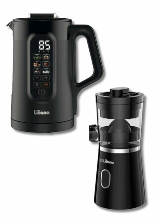 Exprimidor Liliana JuiceMatic y Pava electrica Liliana digital negra 1.5L