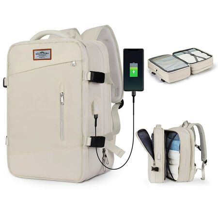 Mochila de Viaje Beige Para Equipaje South Port MCH228 Impermeable 