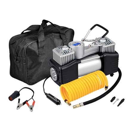 Compresor 12v Doble cilindro Gadnic AV37-TY Digital Auto Linterna