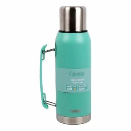 Termo Keep Mango Con Manija  1000ml  acero inox Color Celeste 