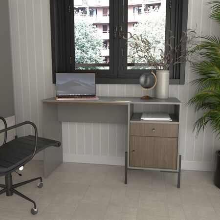 Escritorio 1 Cajon 1 Puerta Gris C.|olmo F. Tables
