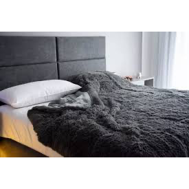 Acolchado Comercial Nevada nordico pelo largo queen gris