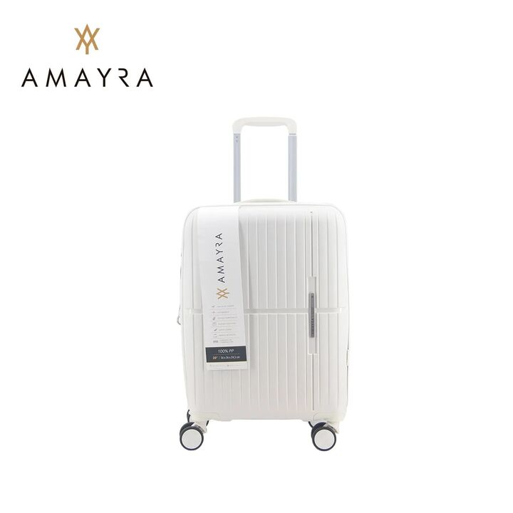 Valija Blanca Carry On Amayra PP 20 Ideal Cabina Ruedas 360° - Vista 1