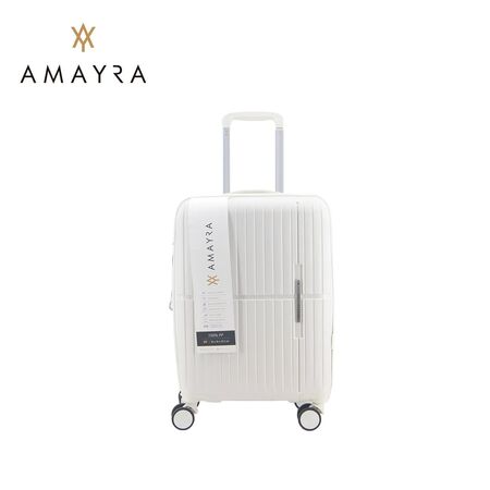Valija Blanca Carry On Amayra PP 20 Ideal Cabina Ruedas 360°