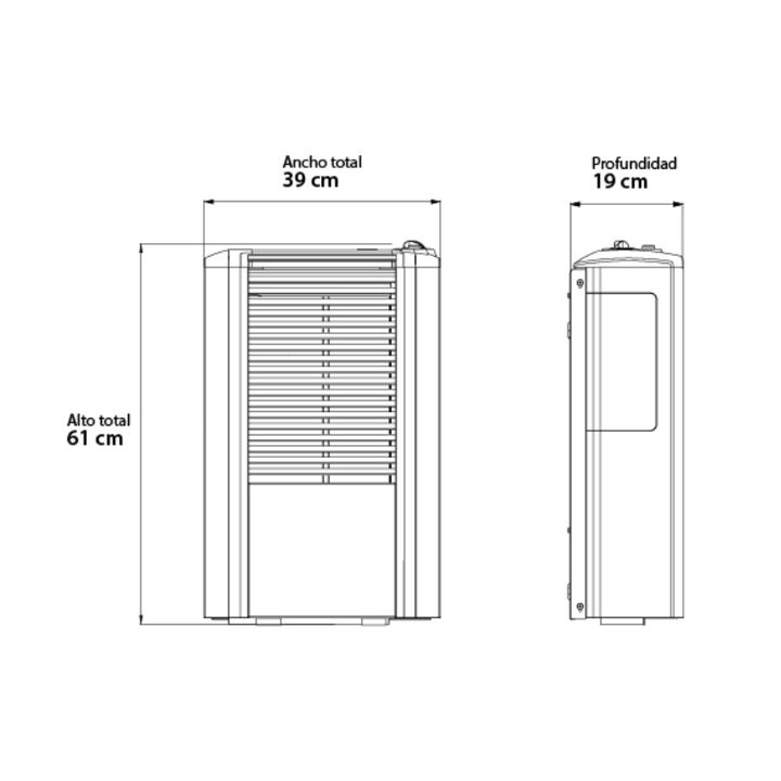 CALEFACTOR COPPENS PELTRE ACERO 2500 kcal/h - TBU, MG, IZQ. - Vista 2