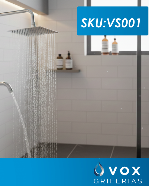 Ducha Cuadrada De Acero Inoxidable Vox Griferias De 20x20 - Vista 7