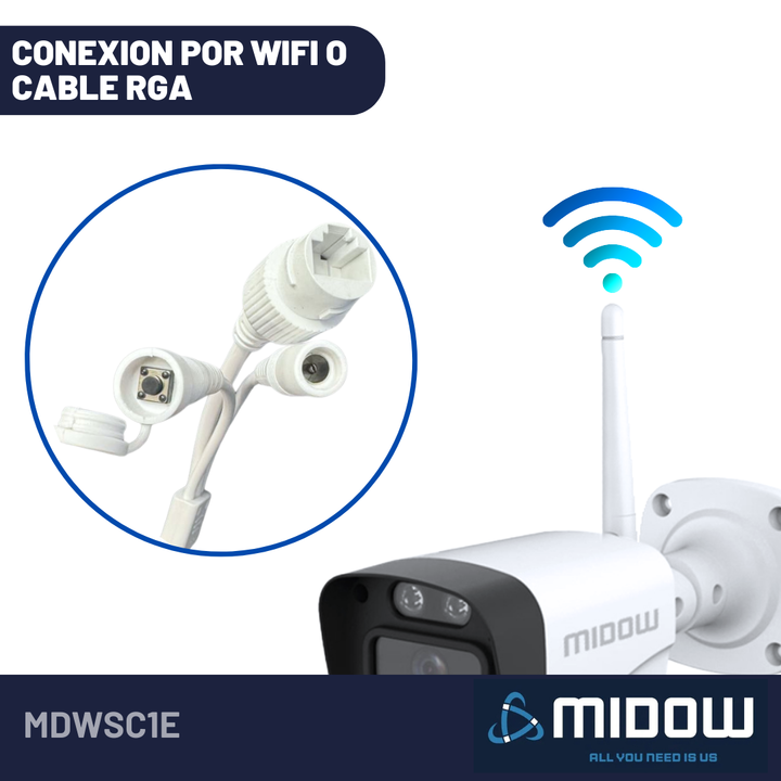 Camara de seguridad Exterior Midow WIFI RGA 2K Bullet Dia Noche - Vista 10