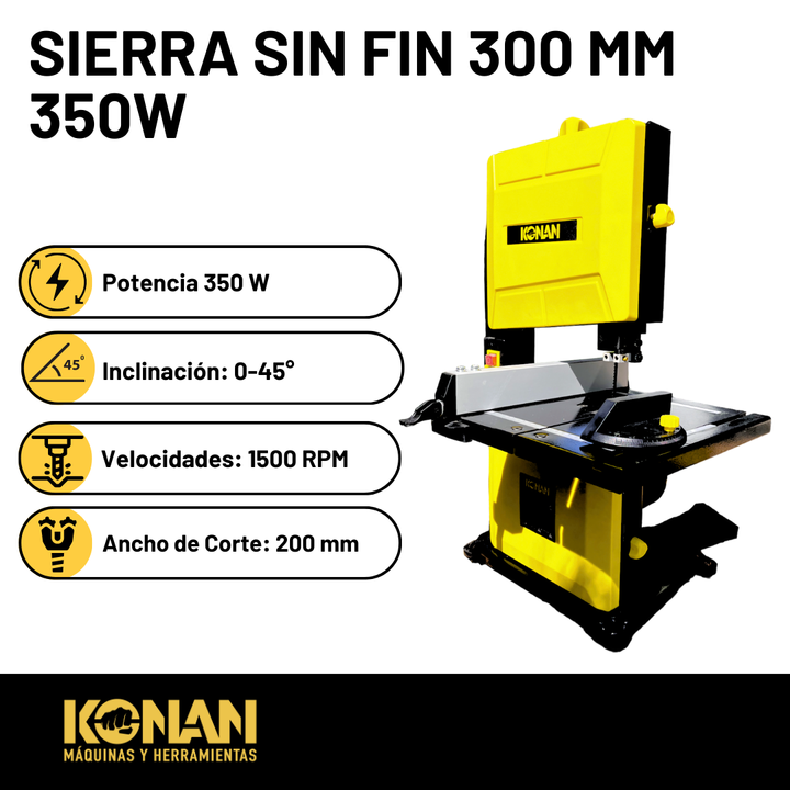 Sierra Konan Sin Fin 300 Mm de 350W - Vista 3
