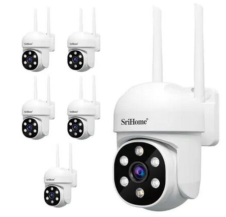 Kit x6 de Cámara de Seguridad IP Domo SriHome SH061 Full HD Vision Nocturna