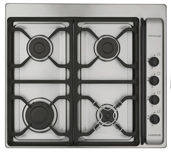 Anafe a gas LONGVIE A6600XF 60cm acero inox rejilla fundición A+ - Vista principal