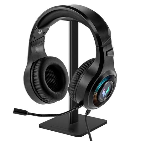 Kit de Auriculares Gamer Gadnic  Alpha A9000 Play Microfono Luz RGB + Base Soporte Gaming