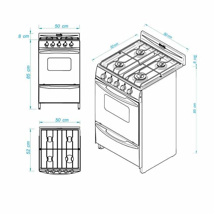 Cocina Escorial PALACE CRISTAL BLACK Gas Envasado Luz Encendido - Vista 4