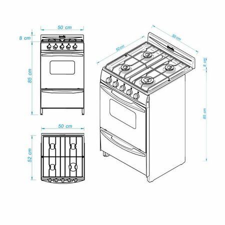 Cocina Escorial PALACE CRISTAL BLACK Gas Envasado Luz Encendido