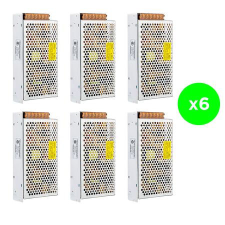 Kit x6 Fuente Switching 12v 10amp Regulada