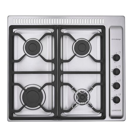 Anafe a gas LONGVIE A6600RXF 60cm acero inox rejilla fundicion ventilacion A+