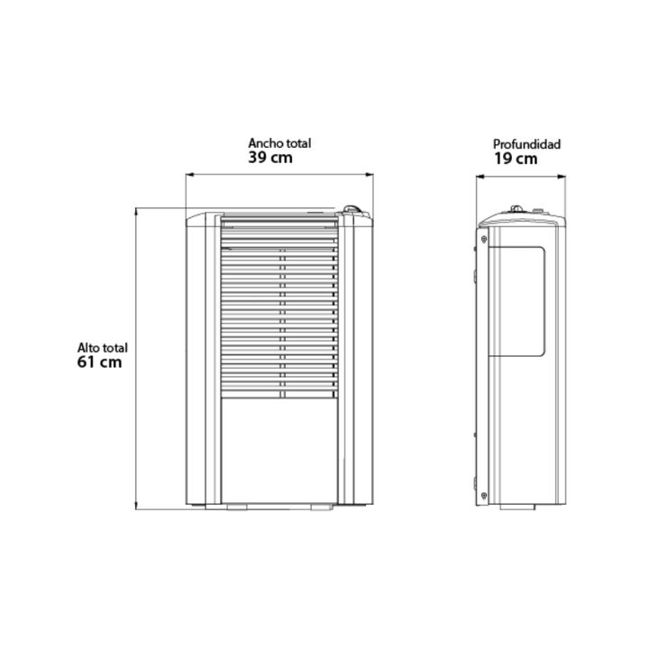 CALEFACTOR COPPENS PELTRE ACERO 2500 kcal/h - TB, MG, C/SALIDA DER - Vista 2