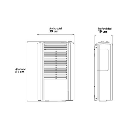 CALEFACTOR COPPENS PELTRE ACERO 2500 kcal/h - TB, MG, C/SALIDA DER
