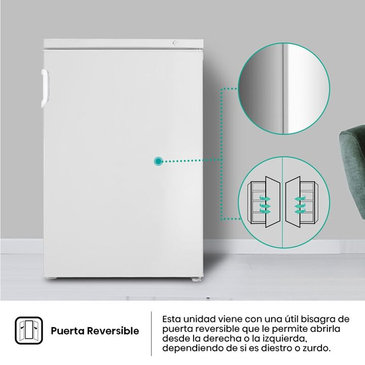 Freezer Hisense Vertical 82 Lts.BLANCO FV1N81NAW - Vista 3