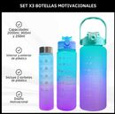 Botellas Motivacionales Set X3 Degrade Plástico Con Pico Color - Miniatura 2