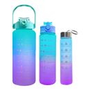 Botellas Motivacionales Set X3 Degrade Plástico Con Pico Color - Miniatura 1