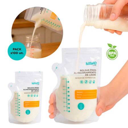 Bolsas De Almacenamiento Leche Materna Mawe By Gadnic 100 Unidades Cierre Hermético Contenedoras