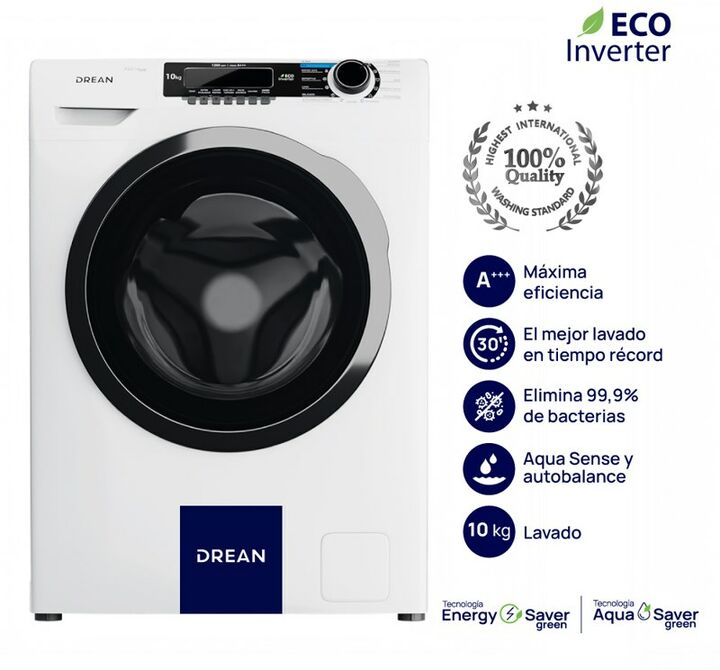 Lavarropas Automatico Drean Lfdr1012Sb 10Kg Inverter Bl - Vista principal