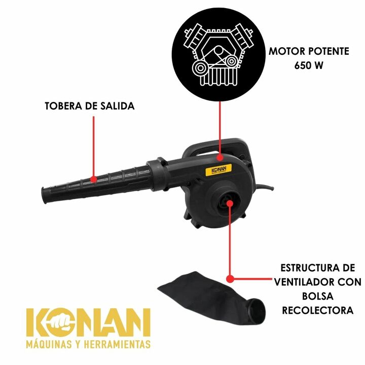 Soplador Eléctrico Konan de 650W KSE-650 - Vista 4