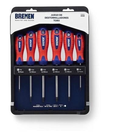 Set Destornilladores Bremen Torx 6pz Prof T6 A T30 4558