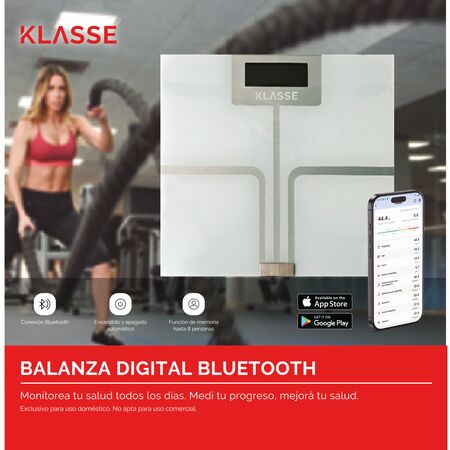 Balanza Digital Bluetooth de Baño para Personas Klasse 180KG. (KS3002)