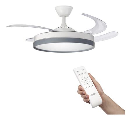 Ventilador De Techo Codini V142b Retrctil Blanco