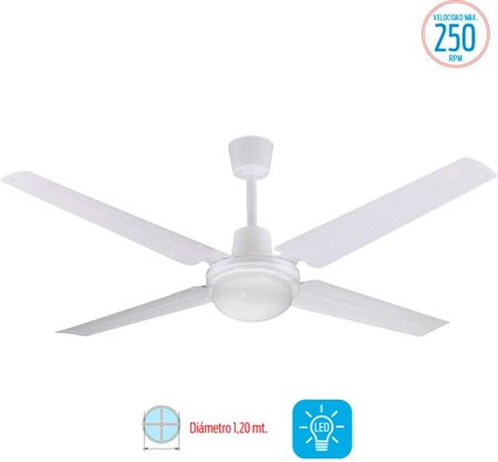 Ventilador De Techo Liliana Vthb114 5 Velocidades Con Luz Mt Bl