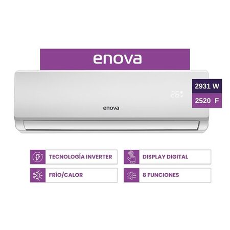 Aire Acondicionado Enova Split Inverter 2931w 2520 Fg Frío Calor Aes09ix10 Blanco