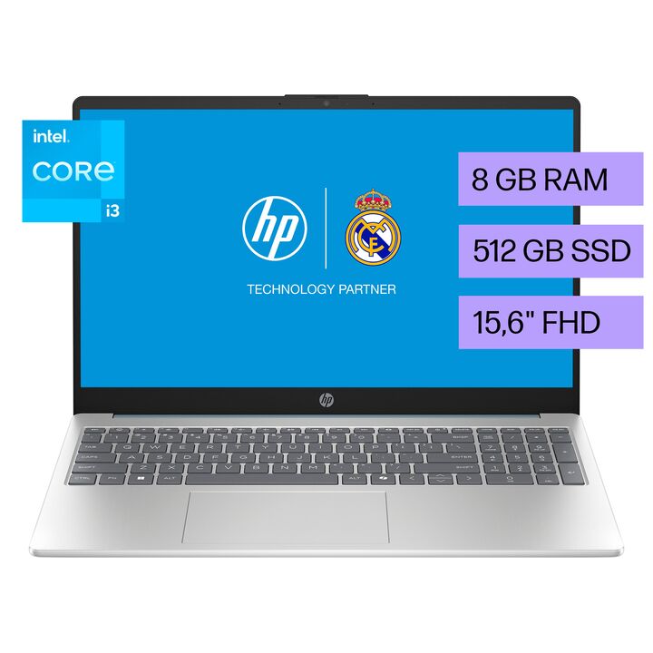 NOTEBOOK HP (15-FD0232LA) i3-N305 8GB 512GB 15.6 FHD W11HSL (B9TS8LA#AC8) - Vista principal