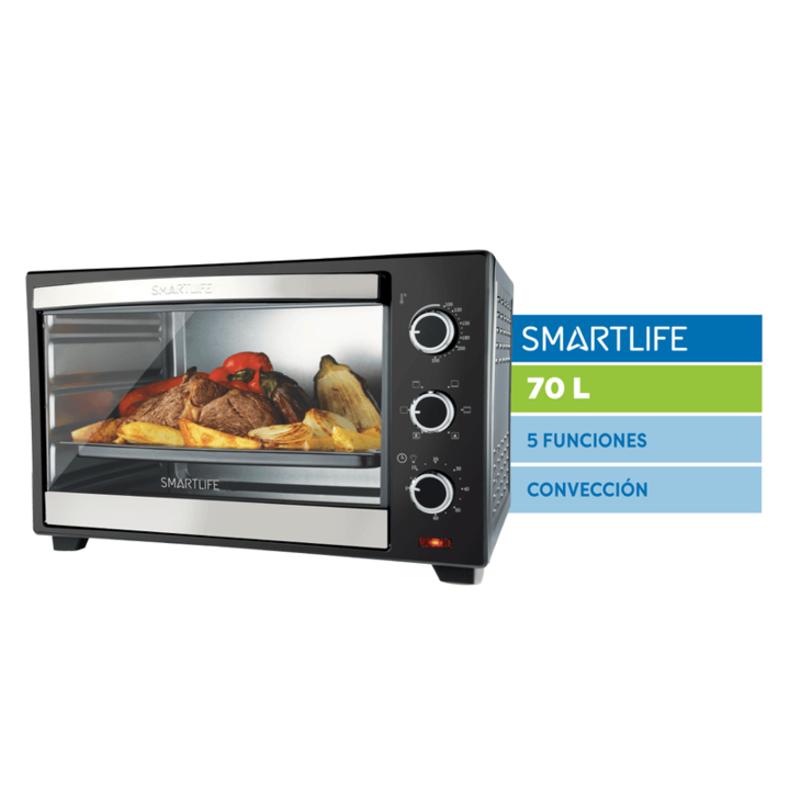 HORNO ELECTRICO SMARTLIFE TO0070PN 70LTS 2200W TIMER NEGRO - 4609318 - Vista 1