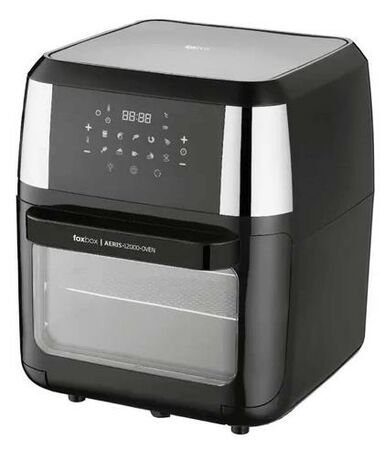 HORNO ELECTRICO FOXBOX CON FREIDORA DE AIRE GENUS AERIS-12000-OVEN 12L 1800W NEGRO MOD FBX-ARS12LNVB