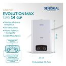 Calefon a gas SEÑORIAL EVOLUTION MAX 14 lts sin llama piloto GAS ENVASADO - Miniatura 2