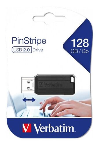 Pendrive Verbatim Store 'n' Go Pinstripe 128gb 2.0 Usb Negro - Vista principal