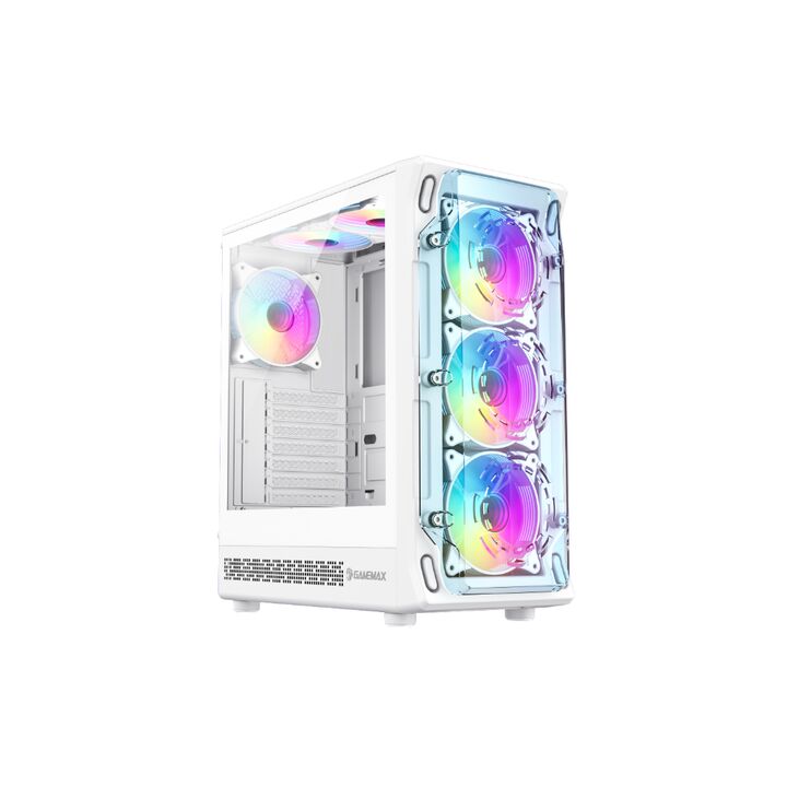 Gabinete Gamemax Starlight 2AW 6FAN ARGB E-ATX Blanco - Vista 3