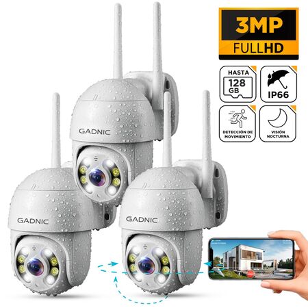 Cámaras de Seguridad Wifi IP Gadnic DM200W x3 Full HD Motorizada
