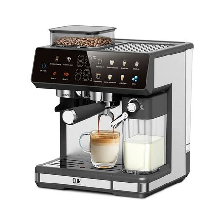 Cafetera Expresso Cuk By Gadnic 20 Bar Potencia 1350W Molinillo de Café y Espumador de Leche 