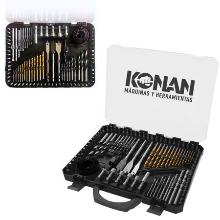 Set De Puntas Mechas y Sierras Copa 100 Piezas Konan