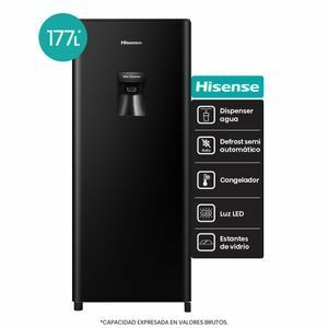 HELADERA HISENSE RL230WB4AU ONE DOOR NEGRA 161LTS CON DISPENSER - 4608933