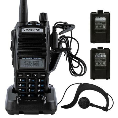 Handy Baofeng UV-82 8W Bi-Banda 128CH Hasta 20km 2 Baterías y Manos Libres