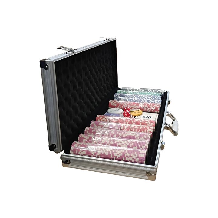 Juego de Poker 500 Fichas con Maletin Plateado - Vista 1
