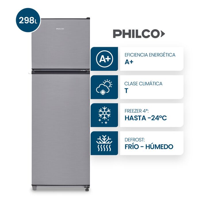 Heladera PHILCO PHCT302X 298lts ciclica color Inox - Vista 1