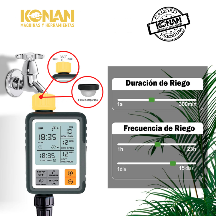 Timmer / Temporizador Digital para Riego 3/4" Konan - Vista 3