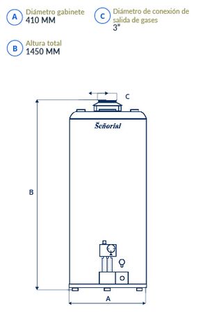 Termotanque Senorial Multigas TSZP1-120 Linea Zafiro Gas 118 litros