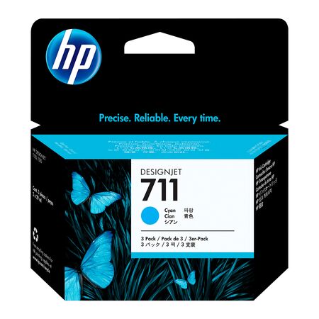 Pack 3 Cartuchos De Tinta Designjet HP 711 Cian CZ134A